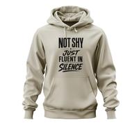 Printera Sweat à capuche Not Shy Just Fluent In Statement, naturel, 3XL