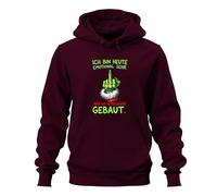 Printera Sweat à capuche unisexe avec inscription « Ich bin Heute Emotional nah am Mittefinger Grinch », bordeaux, 3XL