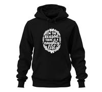 Printera Sweat à capuche unisexe avec inscription « I'm The Reason There is a Naughty List », Noir , M