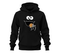 Printera Sweat à capuche unisexe avec motif de monstre biscuit et miettes - Cadeau de carnaval, Noir , L