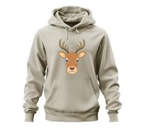 Printera Sweat-shirt à capuche pour enfant Motif tête de cerf mignon Motif animal Style bohème Unisexe, naturel, XXL