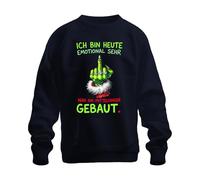 Printera Sweat-shirt de Noël unisexe avec inscription « Ich bin Heute EMOTIONAL NAH AM MITTELFINGER », bleu marine, M