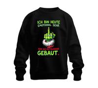 Printera Sweat-shirt de Noël unisexe avec inscription « Ich bin Heute EMOTIONAL NAH AM MITTELFINGER », Noir , XL