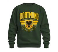 Printera Sweat-shirt Dortmund Est 1909 avec blason aigle | Sarcasmus Football Article pour fan Stade Westphalie Révier Tradition Bolzplatz Cadeau d'anniversaire Streetwear Grunge Cult