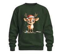 Printera Sweat-shirt mignon en forme de renne de Noël | Aquarelle, mignon, enfants, cerf, cerf, Rudolph, Père Noël, hiver, Noël, animaux de la forêt, cerf bébé, animal mignon