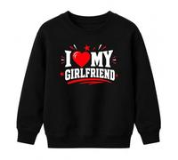Printera Sweat-shirt pour enfant avec inscription « I Love My Girlfriend | Sarcasme, petite amie, anniversaire, fiançailles, romance, battement cardiaque, déclaration d'amour, partenariat