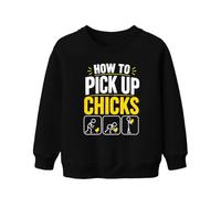 Printera Sweat-shirt pour enfant How to Pick Up Chicks Statement, Noir