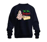 Printera Tis The Season Sweat-shirt unisexe avec motif de gâteaux de Noël et pain d'épices, bleu marine, 3XL