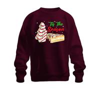 Printera Tis The Season Sweat-shirt unisexe avec motif de gâteaux de Noël et pain d'épices, bordeaux, 3XL