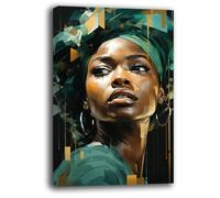 Printerland Tableau moderne vertical fille noire tableaux modernes salon mural XXL grande impression sur toile toile décoration murale décor chambre à coucher cuisine (9, 30 x 40 cm)