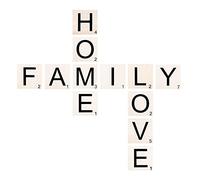 Printerland Tableau mural en bois 3D 95 x 95 cm Home Family Love Décoration murale Sculpture murale shabby industrielle complément mobilier salon chambre à coucher cuisine bureau