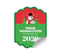 Printgoing Lot de 60 autocollants de Noël, autocollants, mignons, pour emballage cadeau, calendrier de l'Avent et cadeaux, motif joyeux Noël