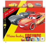 PRINTHOUSE Cars Livre d'amitié pour garçon avec autocollants - Produit officiel Disney - Livre d'amitié pour maternelle - Livre d'amitié pour garçons - Livre d'amis de maternelle