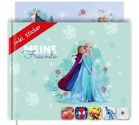 PRINTHOUSE ELSA & Anna Livre d'amitié pour fille avec autocollants - Produit officiel Disney - Livre d'amitié pour maternelle - Livre d'amitié pour fille - Mes amis de la maternelle