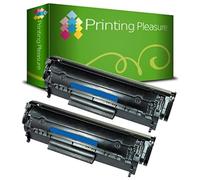 Printing Pleasure 2 Compatible Q2612A FX-10 703 Cartouches de Toner pour HP Laserjet 1010 1012 1015 1018 1020 1022 3010 3015 3020 3030 3050 Canon LBP2900 LBP3000 MF4120 MF4140 - Noir, Grande Capacité