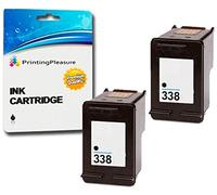 Printing Pleasure 2 Compatibles Cartouches d'encre Remplacement pour HP 338 pour DeskJet 460 460c 460cb 6620 6840 9800 9860 Photosmart 2575 Pro B8330 Officejet 100 Mobile 6210 - Noir, Grande Capacité