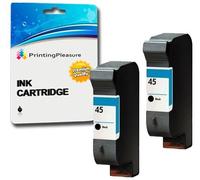 Printing Pleasure 2 Noir Cartouches d'encre compatibles pour HP Copier 180 280 Deskjet 1180c 1220c 1280 6120 9300 930c 959c 970cxi Fax 1220 Photosmart 1000 1115 | Remplacement pour HP 45 (C51645AE)