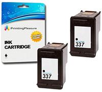 Printing Pleasure 2 Noir Cartouches d'encre compatibles pour HP DeskJet D4160 5940 6980 Officejet 6300 6310 6313 6315 Photosmart 2500 2570 2573 C4110 C4180 D5155 | Remplacement pour HP 337 (C9364EE)