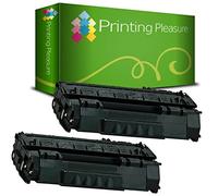 Printing Pleasure 2 Toner Compatible pour HP Laserjet 1160 1320 3390 3392 P2015 P2014 P2013 P2010 M2727 Canon LBP-3300 LBP-3310 LBP-3360 LBP-3370 | Q5949A 49A Q7553A 53A CRG 715 CRG 708 Noir [Black]