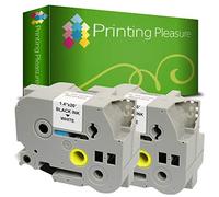 Printing Pleasure 2 x TZe-261 TZ-261 Noir sur Blanc Ruban Cassette Compatible pour Brother P-Touch | 36mm x 8m | Laminé