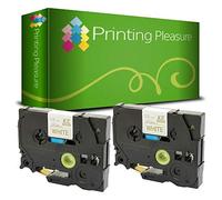 Printing Pleasure 2 x TZe-R234 TZ-R234 Or sur Blanc Cassette de Ruban Textile Compatible pour étiqueteuse Brother P-Touch | 12mm x 4m