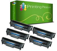 Printing Pleasure 5 Compatible Q2612A FX-10 703 Cartouches de Toner pour HP Laserjet 1010 1012 1015 1018 1020 1022 3010 3015 3020 3030 3050 Canon LBP2900 LBP3000 MF4120 MF4140 - Noir, Grande Capacité