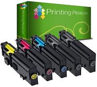 Printing Pleasure 5 Compatibles C2660/C2665 Cartouches de Toner pour Dell C2660DN C2660DNF C2660N C2665DN C2665DNF - Noir/Cyan/Magenta/Jaune, Grande Capacité