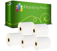 Printing Pleasure 5x Compatible Zebra 100mm x 50mm Thermique Directe Papier Étiquettes (1000 Étiquettes par rouleau) pour Zebra, Toshiba, Citizen, Eltron, Orion, UPS