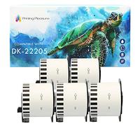 Printing Pleasure DK-22205 Papier Étiquettes Continues DK22205 compatible pour Brother P-Touch QL-500 QL-570 QL-700 QL-720NW QL-800 QL-810W QL-820NWB QL-1050 QL-1100 1110NWB, 62mm x 30.48m, 5 Rouleaux
