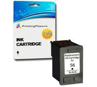 Printing Pleasure Noir Cartouche d'encre Compatible pour HP Photosmart 7260 7350 7450 7660 C4180 C4280 C5280 Deskjet 5550 450CBi Officejet 5610 4215 PSC 1210 1315 | Remplacement pour HP 56 (C6656AE)