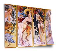 Printistico Alfons Mucha Cotton Poster: Quatre Saisons, Impression d'art non encadrée, Murale - A4, A3, A2, A1, A0, XXL - Salon, Chambre, Cuisine, Décoration