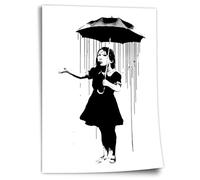 Printistico Banksy Girl In The Rain Poster - Graffiti Pop Art Modern Street Art, Impression d’art non encadrée, Murale - A4, A3, A2, A1, A0, XXL
