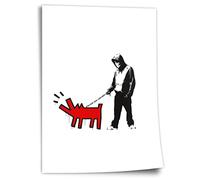 Printistico Banksy Keith Haring Cotton Poster - Chien qui aboie, Pop Art Modern Street Art, Impression d’art non encadrée, Murale - A4, A3, A2, A1, A0, XXL