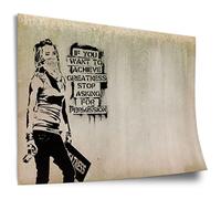 Printistico Poster en coton Banksy: Achieve Greatness Graffiti Street Art Citation de motivation, impression d'art non encadrée, murale - A4, A3, A2, A1, A0, XXL