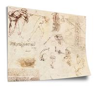 Printistico Poster en coton Léonard de Vinci: Dessins divers, Impression d'art non encadrée, Peinture murale - A4, A3, A2, A1, A0, XXL - Salon, Chambre, Cuisine, Décoration