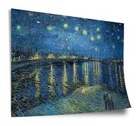 Printistico Poster en coton Vincent van Gogh: Nuit étoilée sur le Rhône (1888), Impression d'art sans cadre, Peinture murale - A4, A3, A2, A1, A0, XXL - Salon, Chambre, Cuisine, Décoration
