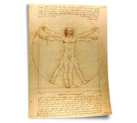 Printistico Poster Léonard de Vinci: Homme de Vitruve, Impression d'art non encadrée, Murale - A4, A3, A2, A1, A0, XXL - Salon, Chambre, Cuisine, Décoration