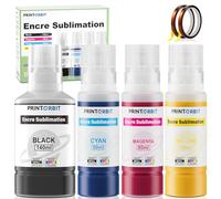 PRINTORBIT Encre Sublimation Compatible avec Epson Ecotank ET-2876 ET-1810 ET-2826 ET-2861 ET-2870 ET-2871 ET-2865 ET-15000 ET-2810 ET-2856 ET-2870, Encre a Sublimation Eco Tank
