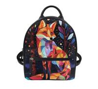 Printpub Sac à dos mignon avec graphisme d'animaux pour école, université, sac à dos pour livres, sac à dos décontracté de voyage, petit sac à dos en cuir pour la journée, renard