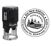 Printtoo auto Encrage ronde sur mesure Notre nouvelle adresse en caoutchouc Stamp Design House personnalisé Stamper