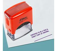 Printtoo Certifié Conforme Et Copie Exacte Du Tampon En Caoutchouc Auto-Encreur Original Pré, Tampon De Bureau Encré, Papeterie Professionnelle Pour Le Bureau À Domicile, 38 X 14 Mm, Violet