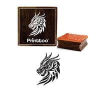 Printtoo Dragon Head motif carré Tampon en caoutchouc en bois Timbres-2 Crafting Textile x 2 pouces