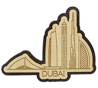 Printtoo Multiples Monuments de Dubaï Gravé en Bois Réfrigérateur Aimant décor Cadeau Souvenir