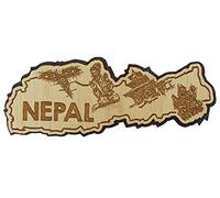 Printtoo Nepal Carte Gravee en Bois Aimant Refrigerateur Souvenir Cadeau Collectibles