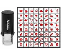 Printtoo personnalisé alimentaire Thème Icônes Rubber Stamp auto Encrage Stamper 12 mm-Rouge