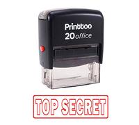 Printtoo Rubber Stamp bureau fixe TOP SECRET auto encrage Timbre personnalisé - Rouge