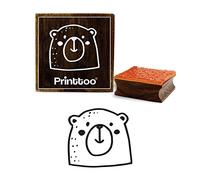 Printtoo Scrap-réservation design Teddy visage Ours carrés Bloc Tampon en caoutchouc en bois -2x 2 pouces