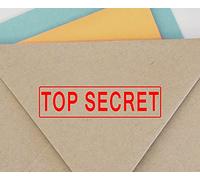Printtoo Self Encrage Rubber Stamp bureau fixe TOP SECRET Timbre personnalisé - Rouge