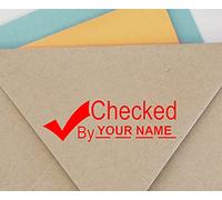 Printtoo Soi encrage Caoutchouc Timbre CHECKED Bureau Stationnaire Douane Timbre-Rouge
