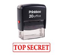 Printtoo TOP SECRET Self Encrage Rubber Stamp bureau fixe Timbre personnalisé - Rouge